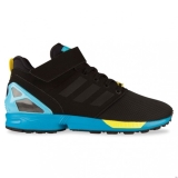 N72k3956 - adidas Originals ZX FLUX NPS MID Black/Blue/Yellow - Unisex - Shoes
